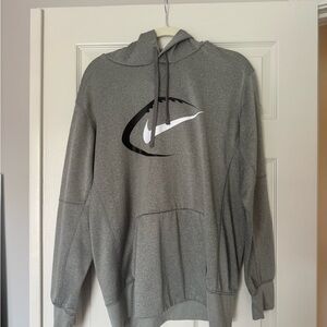 Nike Dri-Fit Football Logo Gray Hoodie Men’s Sports Pullover